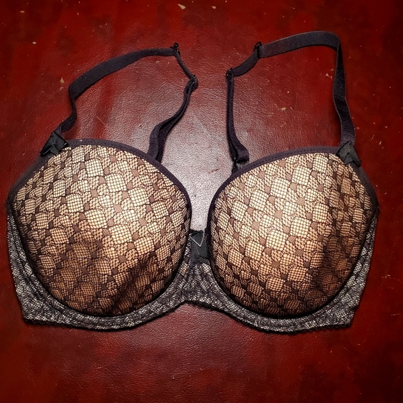 Fantasie Other - Fantasie bra, tan with black lace overlay, 30DDD